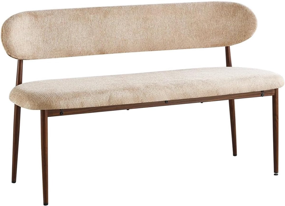 Japandi 140cm bruin Reika walnoot japanse stijl eetbank
