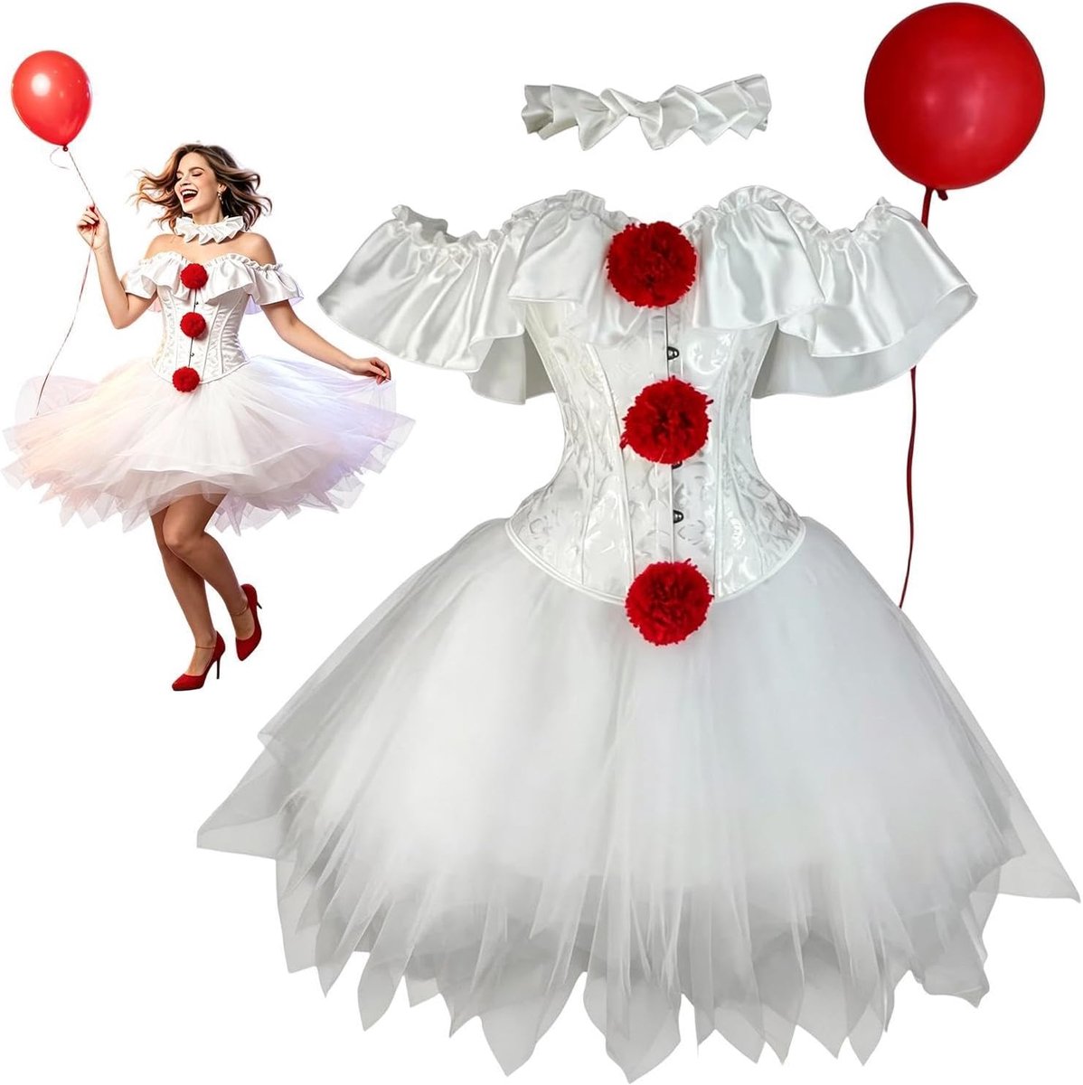 Halloween Kostuums Gothische Clown-Geïnspireerde Tutu Jurk