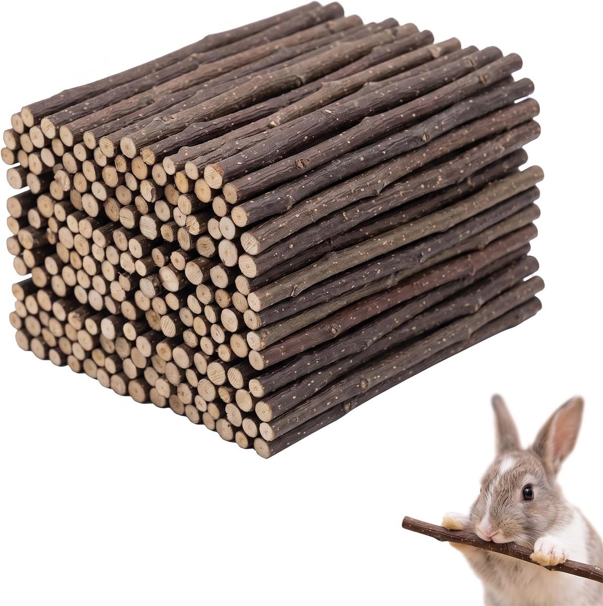 150 g appelstokjes voor konijnen en hamsters, natuurlijke takken 15 cm, speelgoed voor cavia's en chinchilla's, accessoires voor tandverzorging en entertainment