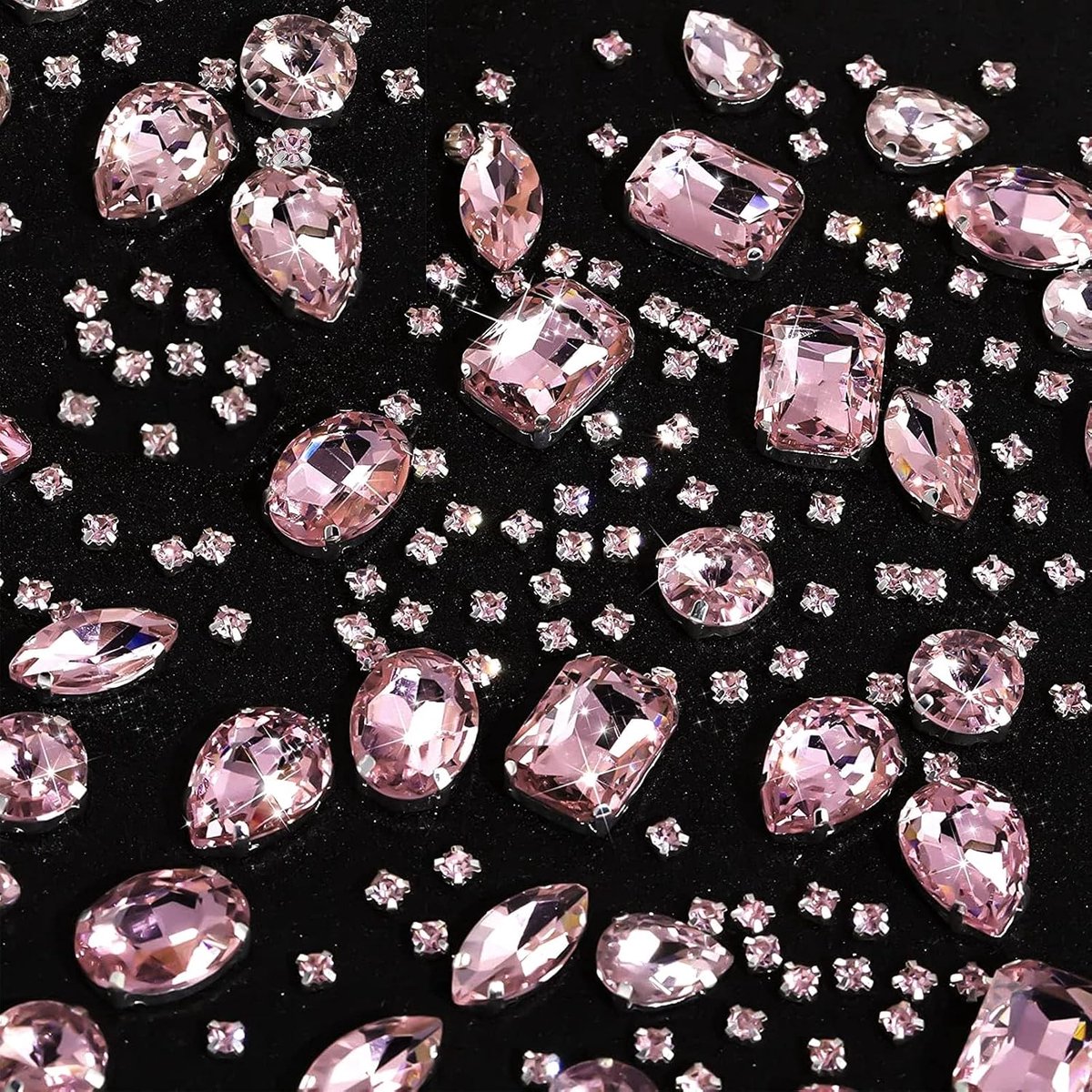 186 stuks strass-steentjes om te naaien, grote strass- en glazen steentjes voor de achterkant, genaaide om op te strijken voor kleding