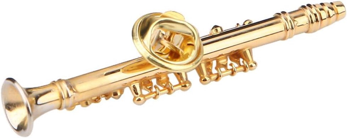 Broche, Clarinetsymbool pin vernikkelde dames met geschenkdoos for verzameling