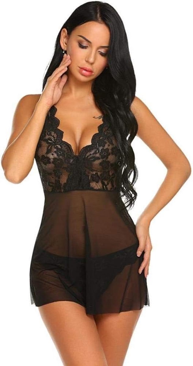 Bodystockings Women'S Erotic Lingerie Sets Women Sexy Lingerie Nightgown Plus Size V-Neck Lace Sexy Underwear G-String Erotic Lingerie Nightdress Sexy Clothes