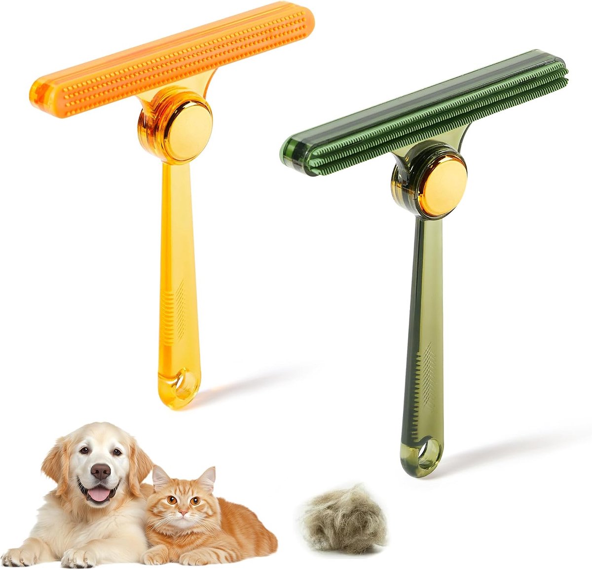 Huisdierhaar Verwijderaar - 2-delige Set Kattenhaar Cleaner - Herbruikbare Haarschraper voor Bank en Auto - 2 Stuks