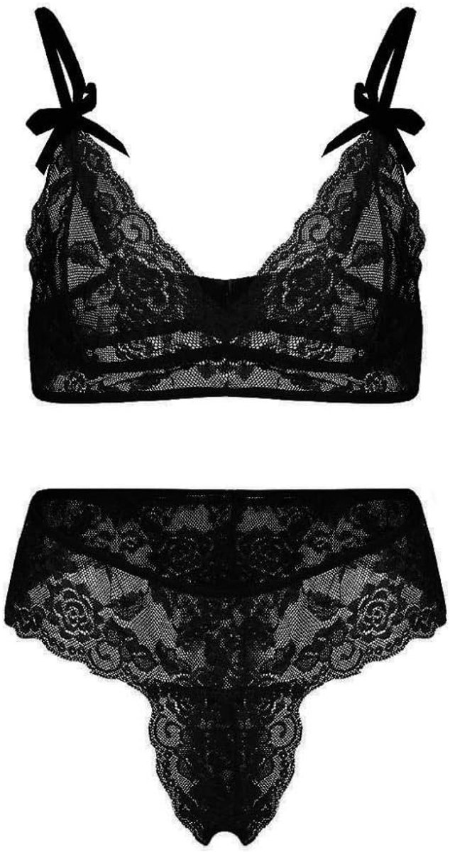 Lingerie & ondergoed Kanten lingerie set voor dames Draadloze beha en string set