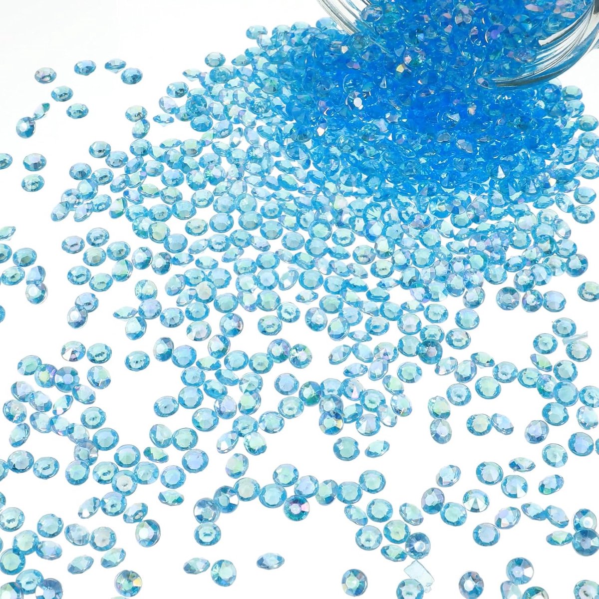 Diamantdecoratie van acryl, kristalhelder, blauw, geschenken, diamanten, decoratie, strooidecoratie, kristallen, diamanten, doe-het-zelf, decoratie, tafeldecoratie, feest, bruiloft (blauw, 4,5 mm)
