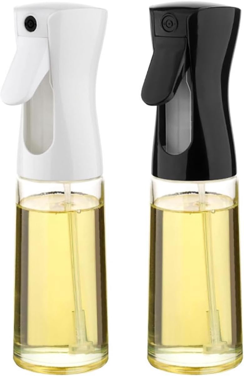 Oliespuit, 2 stuks oliespuit voor de keuken, oliespuitfles voor olijfolie, oliespuit voor salade, olie-dispenser oliespuitfles, heldere azijn-dispenser fles voor keuken, grillen, salade, BBQ