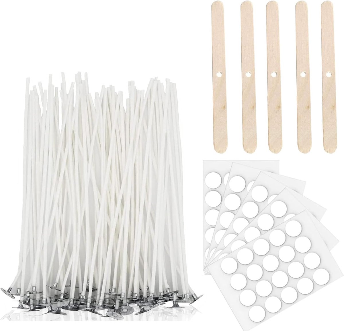 Lonten 10 cm natuurlijk biologisch katoen Set van 100 lonten voor het maken van kaarsen Set van 10 cm