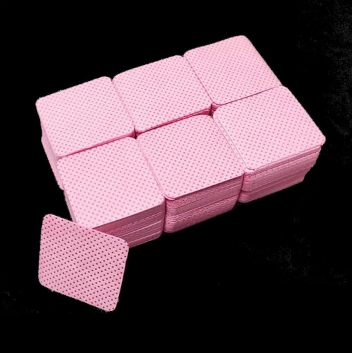 1000 stuks - Pluisvrije doekjes - Doekjes zonder pluis - Nail wipes - Lint wipes - Nageldoekjes gellak - Nagel doekjes - Nailcleaner - Celstof doekjes (Roze, 5 x 5 cm)