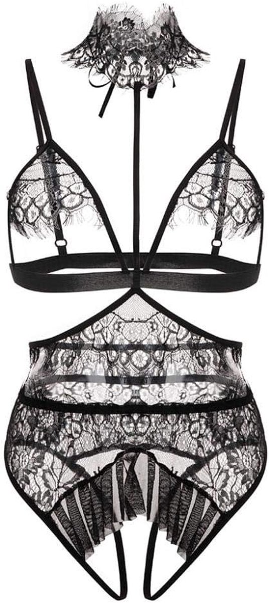 Sexy dames erotische lingerie Sexy Dames Kanten Lingerie Beha Ondergoed Nachtkleding Perspectief Nachthemd Verleiding String Dames Kostuums Set
