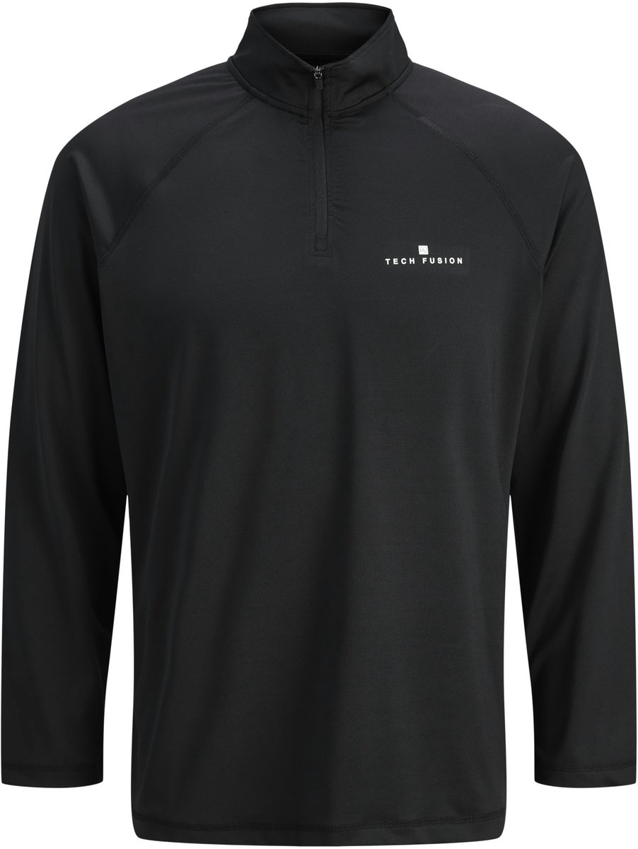 JACK&JONES JJALPES HALF ZIP BASELAYER AW25 Heren Overhemden Zwart