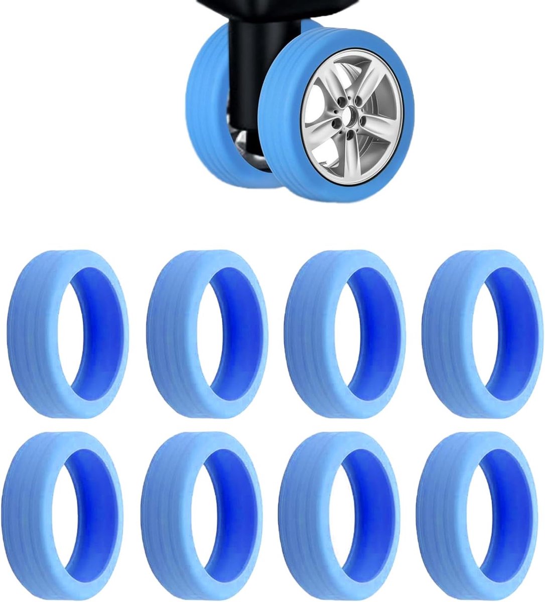 8 stks Bagage Wielhoezen Draagbare Koffer Wiel Protector Covers Koffer Wiel Covers Siliconen Bagage Wiel Protector Covers Resistente Bagage Wiel Cover lager geluid
