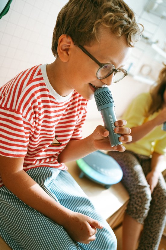KIDYWOLF KIDYKARAOKE – Draagbare Karaoke Speaker met 2 Draadloze Microfoons, Lichteffecten en Bluetooth - Blauw - 5+ — afbeelding 4