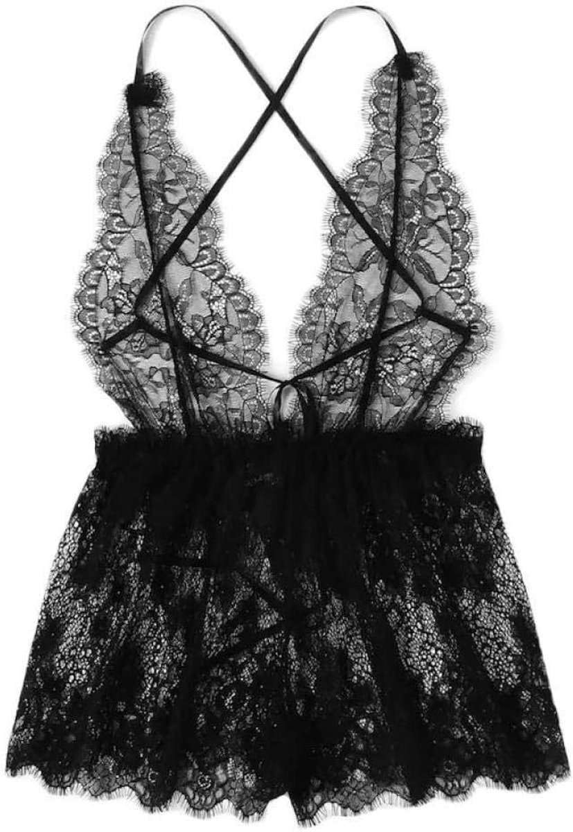 Lingeriesets dames Dames Kanten Lingerie Diepe V Backless Ondergoed Nachtkleding Lingerie Uitgehold Kostuum
