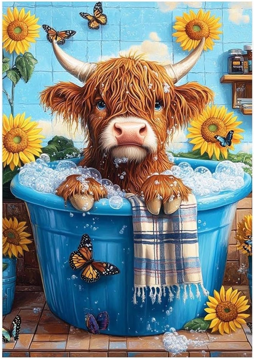 5D Diamond Painting Koe 30 x 40 cm voor Volwassenen