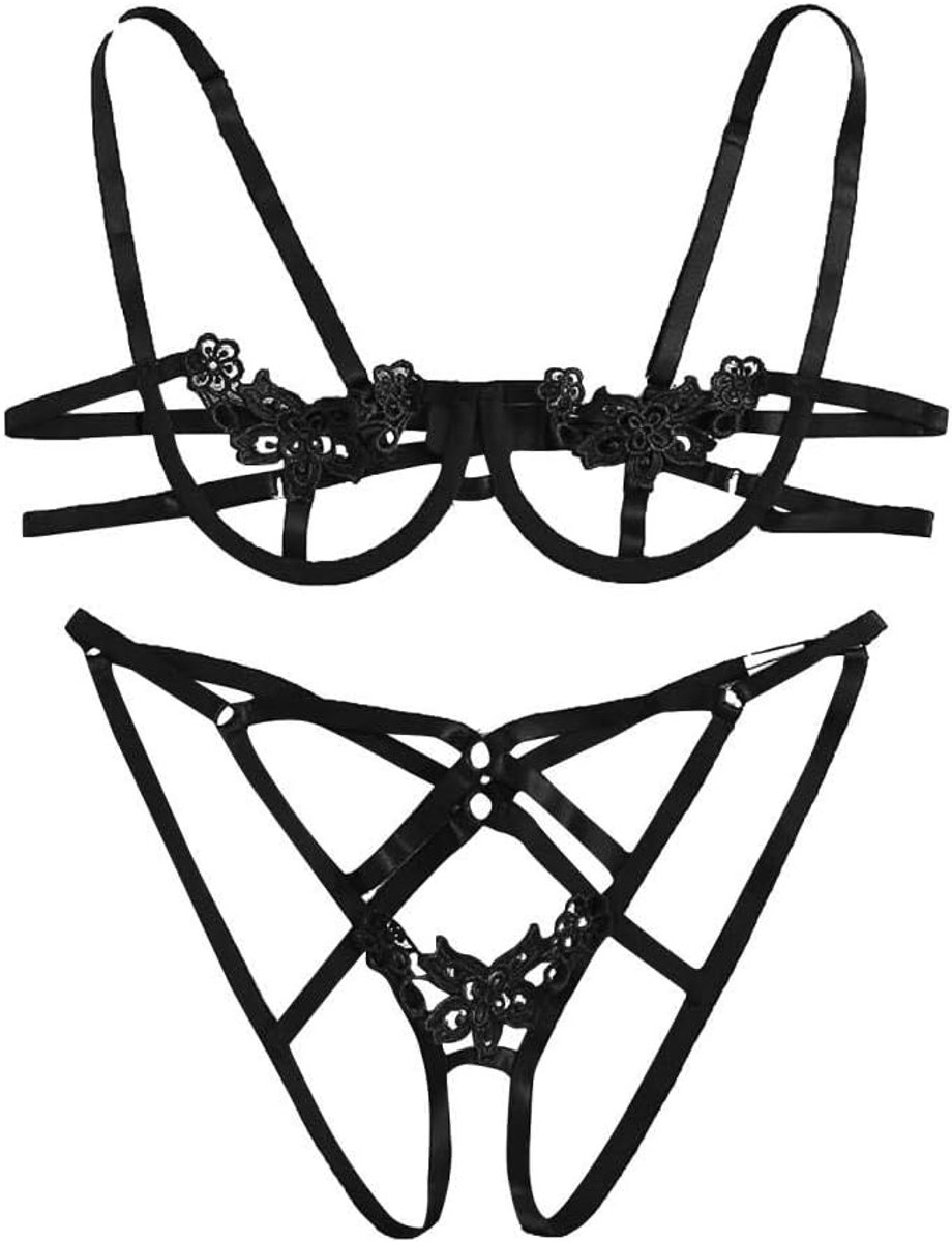 Lingerie & ondergoed Erotisch Ondergoed Sexy Lingerie Vrouwen Porno Open Bh String Ondergoed Verleiding Kostuum Perspectief Nachtkleding