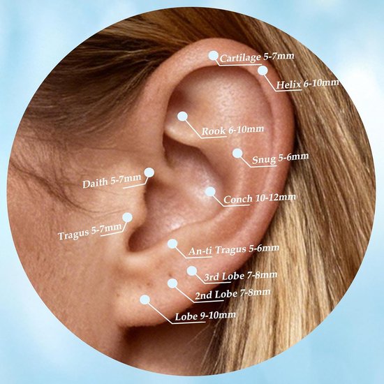 Limerencia 18G Tragus Piercing, Medische Titanium Lippiercing Met 6 mm 8 mm 10 mm Staafjes, Hypoallergene Helix Piercing Oor, Labret Stud Voor Navel Tong Wenkbrauw Lip Septum Neus (Kleur Q) — afbeelding 4