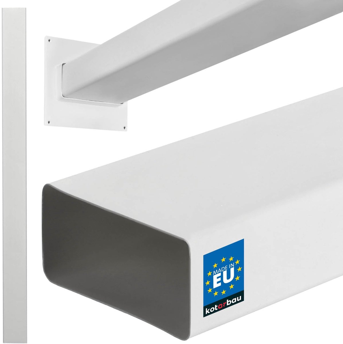 KOTARBAU® Plat Kanaal - Vlakkanaal 110 x 55 mm - Plat Luchtkanaal 150 cm Rechthoekig Ventilatiekanaal - Plat Kanaal - Ventilatiekanaal - Ventilatiebuis - Kabelgoot voor Kabels - Wit