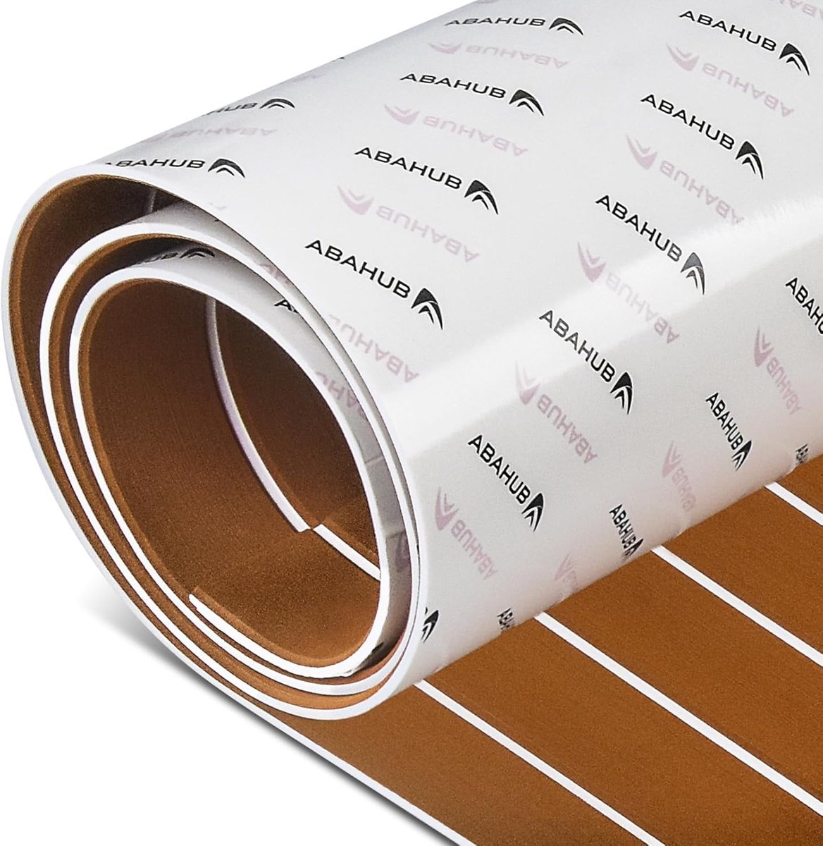 Abahub EVA Foam Boat Cover 122x42.7cm, Self Adhesive Faux Teak Marine Floor Plate, Traction Pad for Boats and - ShopVlot