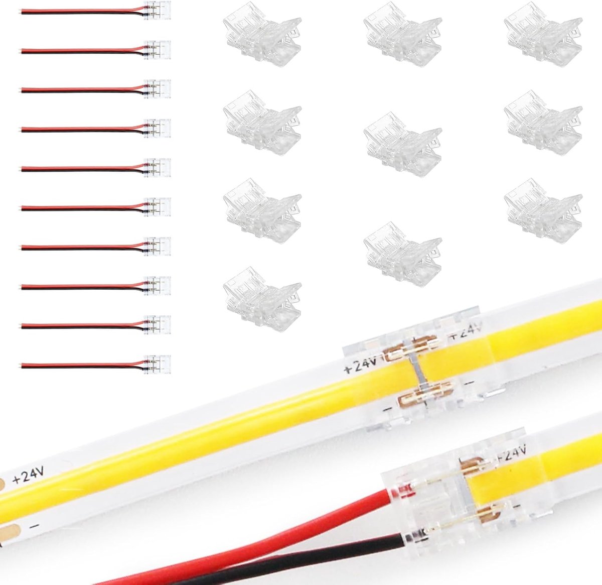 KSIBNW LED Strip Connector, 20 Pieces, 2 Pole 8mm Wide Strip Connector, 8mm LED Strip Connector Adapter, 2 Pole - ShopVlot
