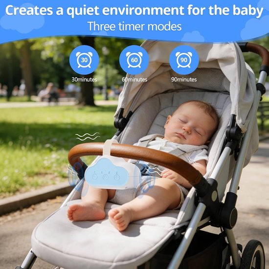 Baby Stroller Swing, Rechargeable Sleep Aid for Babies with 3 Adjustable Swing Intensities and Timer of 30, 60, 90 - ShopVlot — afbeelding 2