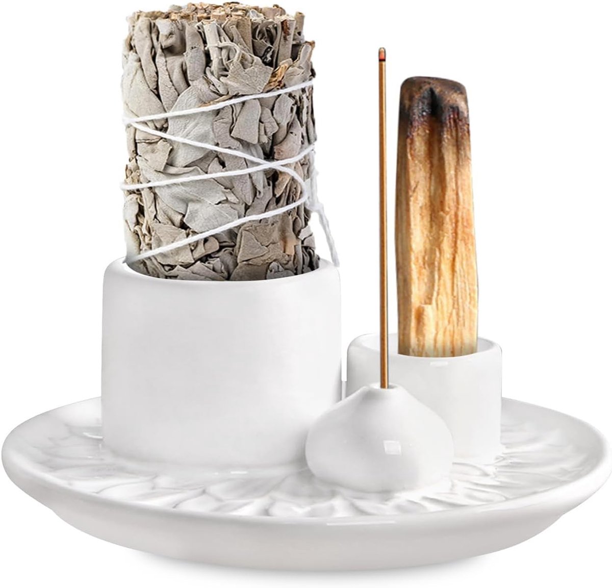 Palo Santo, 4-in-1 Incense Stick Holder for Yoga, Meditation, Reading and Burning Incense - ShopVlot