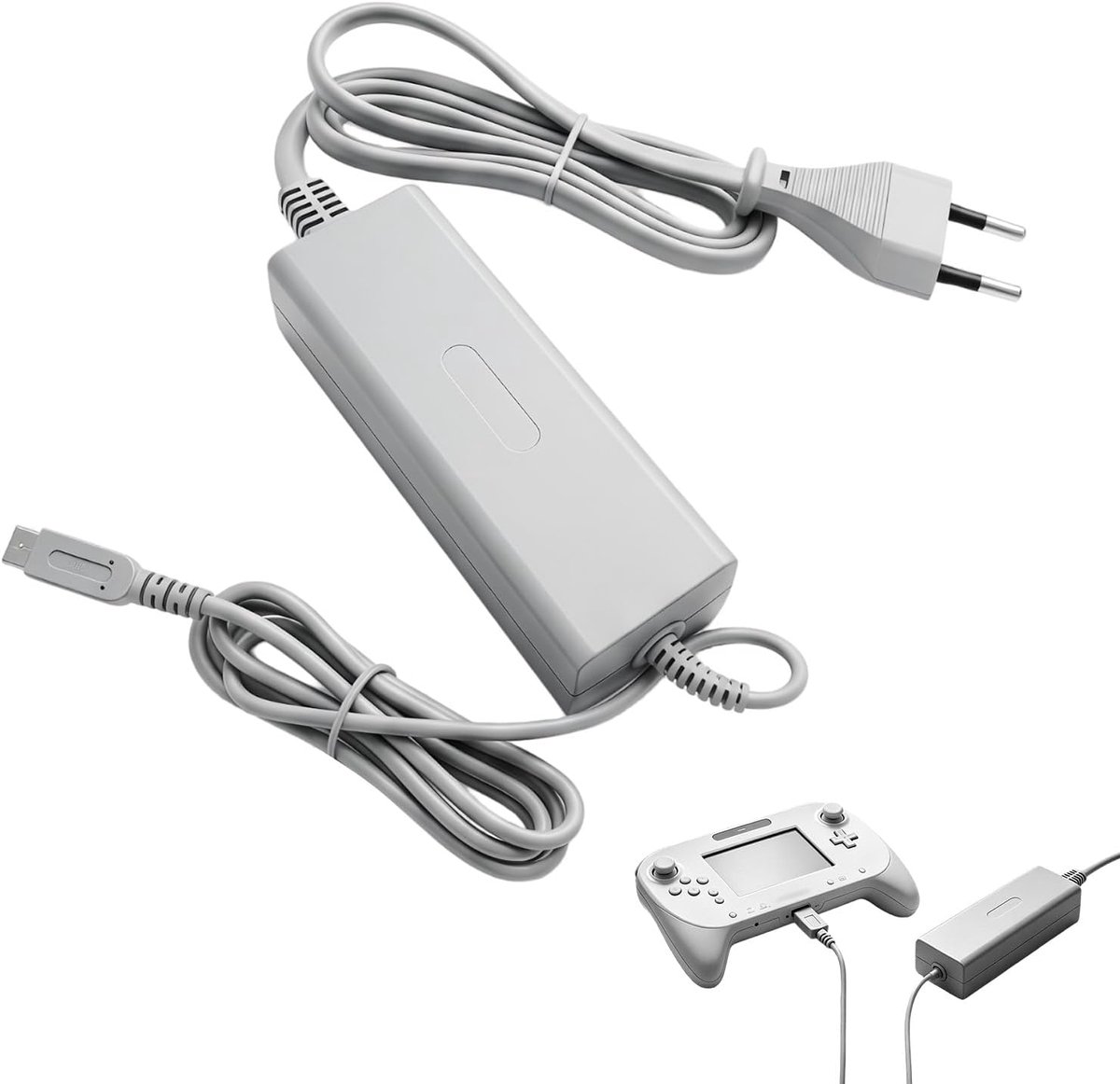 Compatibel met Wii U Gamepad, vervangende netadapter verenigbaar Nintendo Wii U-controller, draagbare wandstroomkabel met snel en veilig opladen