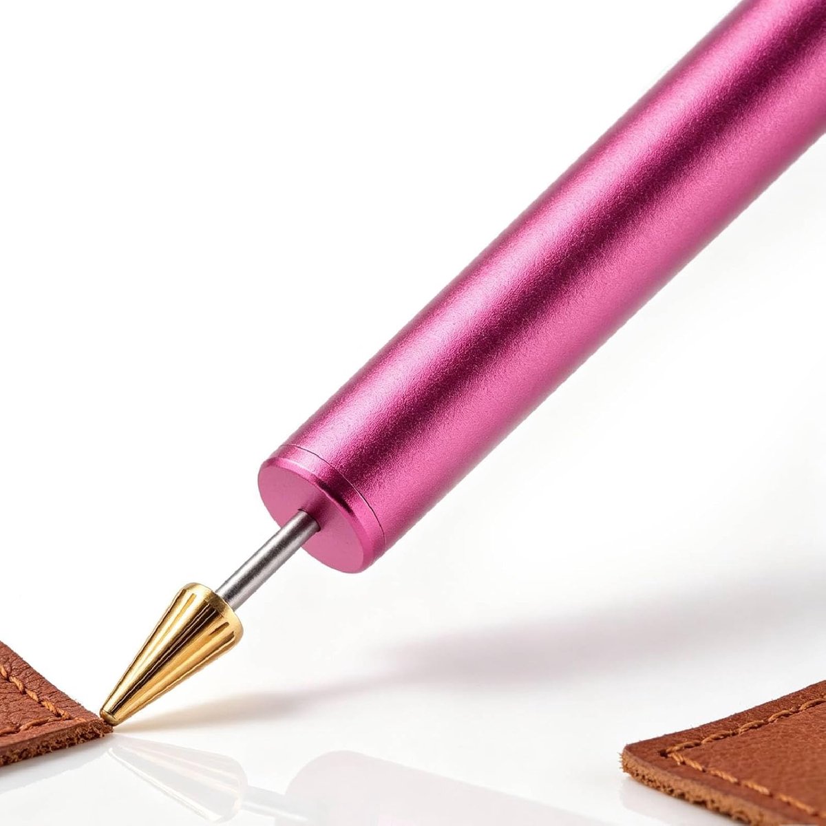 Dye Pen, Lederen Dye Roller Edge Tool Legering Behuizing Applicator Koper Pen Hoofd Schilderen Tool voor Leer, Stoffen, Canvas (Rood)