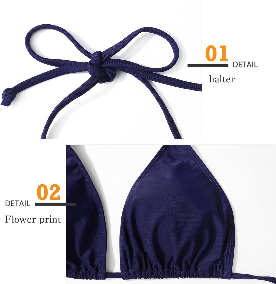 Bikiniset, driehoekige tanga, badpak, bloemenpatroon, V-hals, tweedelig