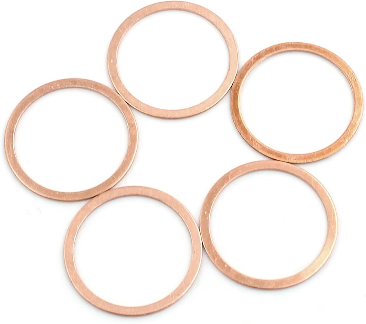 Platte koperen afdichtingen, afdichtringen, O-vormig, 32 mm binnendiameter (set van 5 stuks)