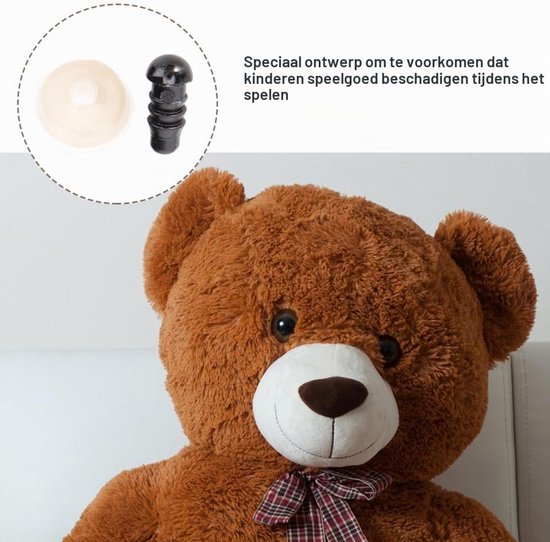 100 stuks poppenaccessoires, veiligheidsogen voor dieren, gehaakt, zwart, 4 mm, veiligheidsogen voor poppen, speelgoed, ovale pluche beer, pop, accessoires — afbeelding 4