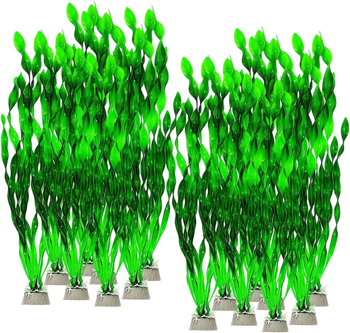 16 stuks aquariumplantendecoratie, kunstmatige aquariumdecoratie, plastic aquariumplanten, groen, waterplanten, vis, tank, decoratie voor vissen, zeeschildpad