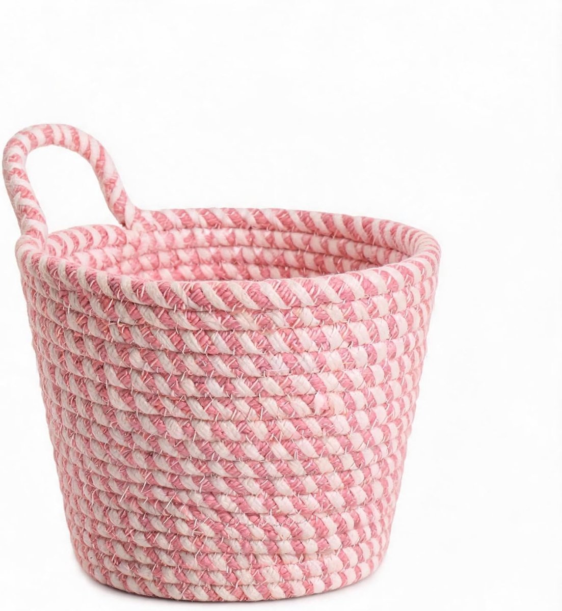 Hangmand, gevlochten katoenen touwmand, hangmand voor sleutels, handdoeken, speelgoed, boho-opbergmand voor badkamer, keuken, woonkamer, 15,5 x 9 x 12 cm (geruit)