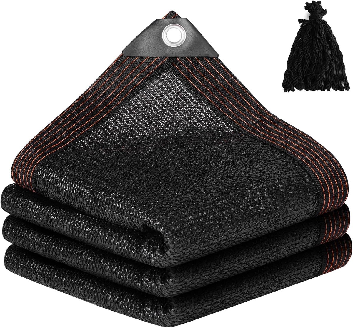 Schaduwnet, schaduwnet met ogen, zwart, 1 x 2 m