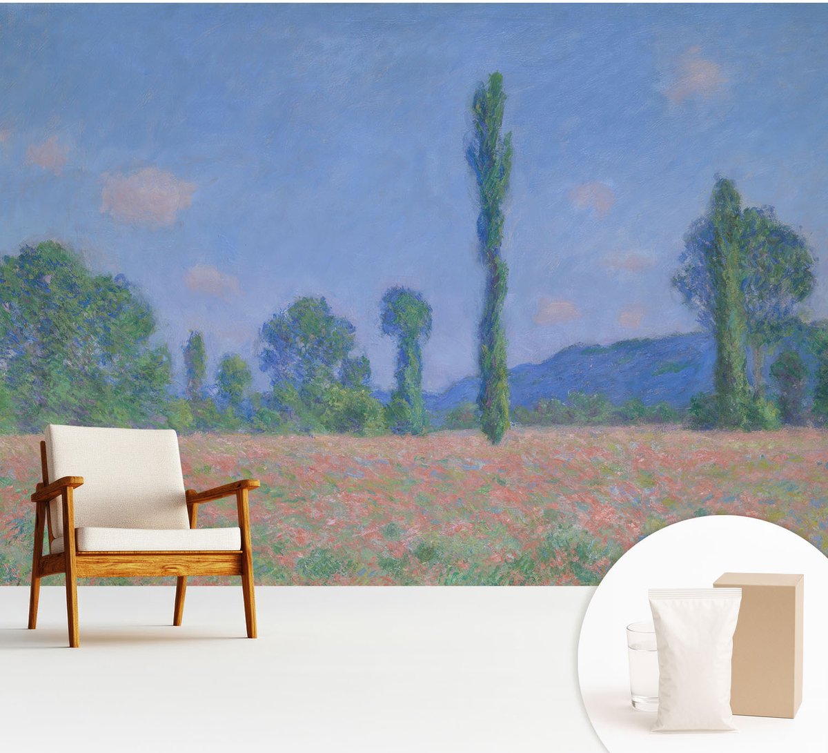 Wallfluent Fotobehang - Blauw Vliesbehang - 312x219 cm - De Charme Van De Natuur Muurschildering - Slaapkamer behang Landschappen - Fotobehang Vlies - Gang behang