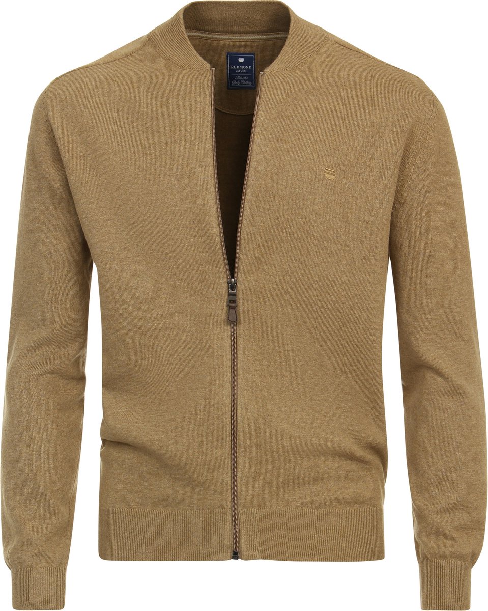 Redmond heren vest katoen - met rits - beige-oker