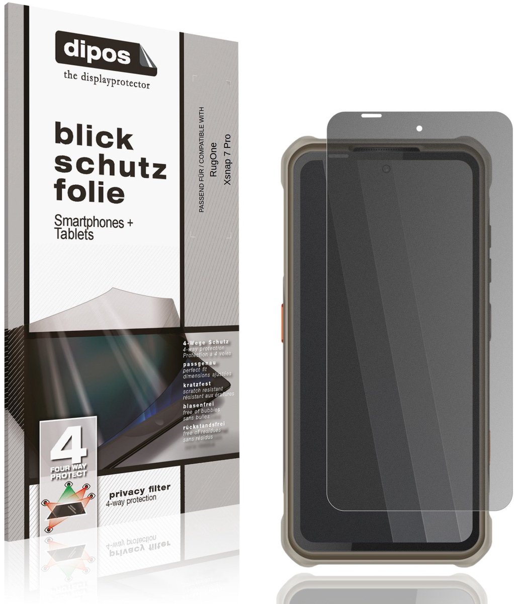 dipos – Matte Privacy Screenprotector geschikt voor RugOne Xsnap 7 Pro | Anti-Spy Beschermfolie
