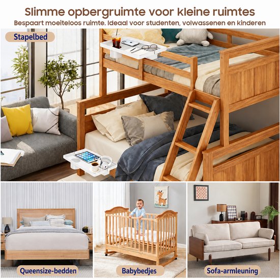 Slimme opbergruimte: op stapelbedden, queensize bedden, babybedjes en banken.