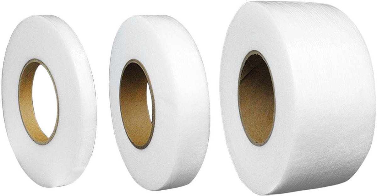 Dailygoods- Non-woven Stof - Dubbelzijdig - Zelfklevend - 3 Rollen - 1/2/5 cm - Duurzaam Materiaal - Textiel