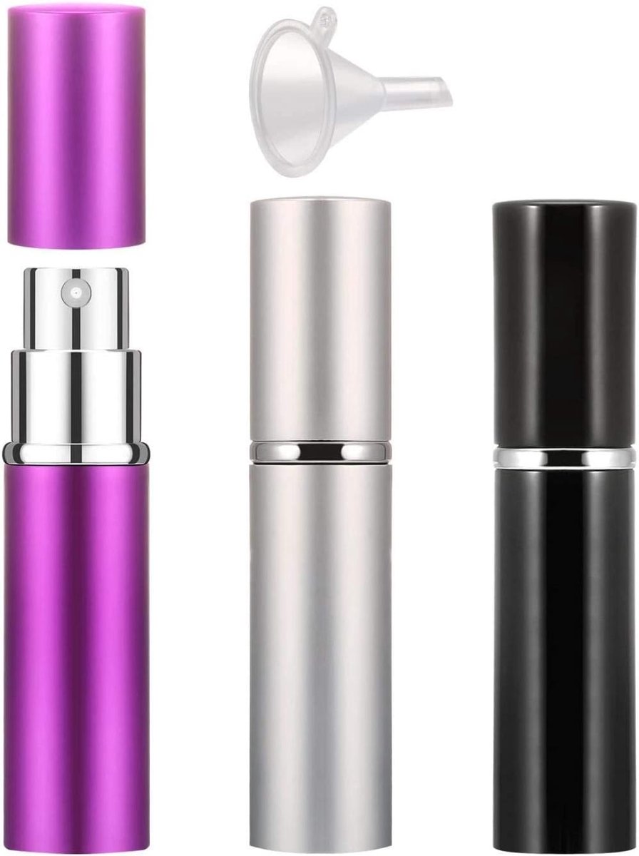 Reisparfum atomizer - vulbare sprayflessen - aluminium en glas - ideaal voor onderweg - ShopVlot