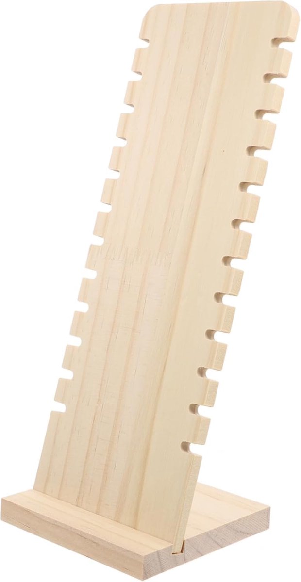 12 compartimenten houten sieraden displaystandaard, verticale ketting organizer toren voor armbanden, hangers - ShopVlot