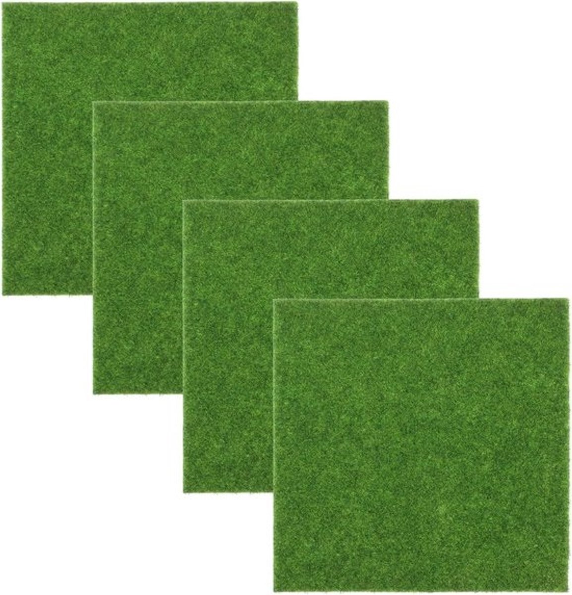 Kunstgrastegels - Mosdecoratie - Mini-tuin aanleggen - Realistische textuur - 15 x 15 cm - Groen