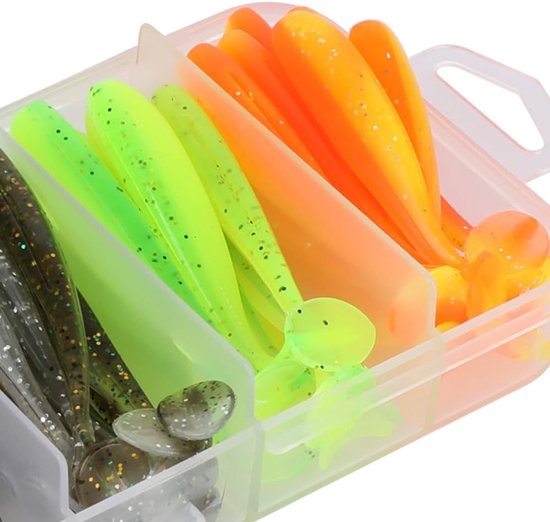 Dailygoods- Kunstaas 50 Stuks - Zacht Plastic Swimbait - Paddle Tail - Lokken Zoetwater/Zoutwater - Aantrekkelijk Ontwerp - Hoge Actie - Vishaak van Dailygoods — afbeelding 3