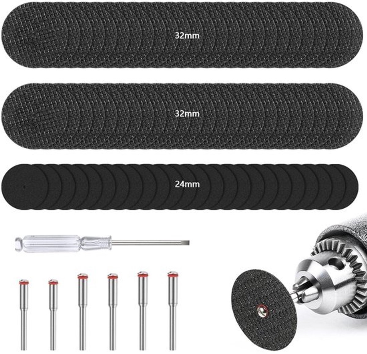 Set snijschijven - Hars schijven - Voor metaalbewerking - Ruime keuze - 32mm en 24mm