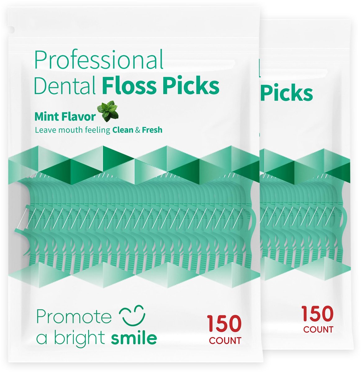 300 stuks tandheelkundig floss met mintsmaak, afscheurbestendige flosssticks voor diepe reiniging van strakke tanden - ShopVlot