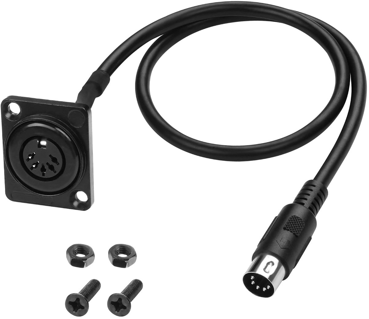MEIRIYFA MIDI DIN 5 Pin Extension Cable, D-Type Panel Mount DIN 5PIN Plug to Bushing, Audio Adapter Cable for Keyboard - ShopVlot