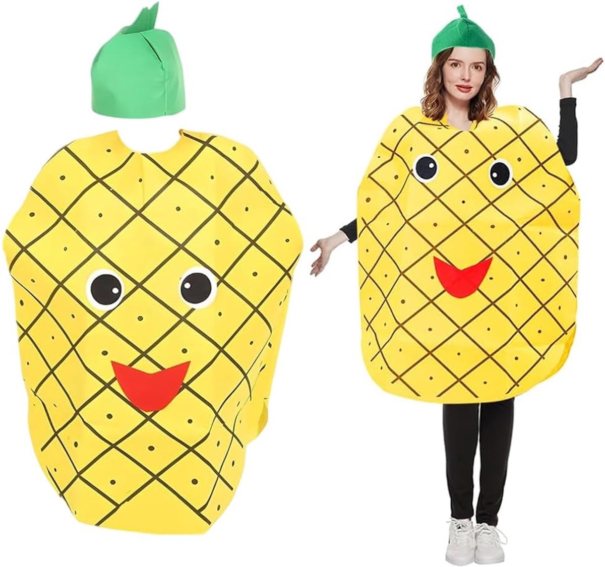Adult Fruit Costume Outfit Unisex Fruit Costume Bundle for Adults Cute Fruit Fancy Dress with Leaf Headpiece Fruit - ShopVlot