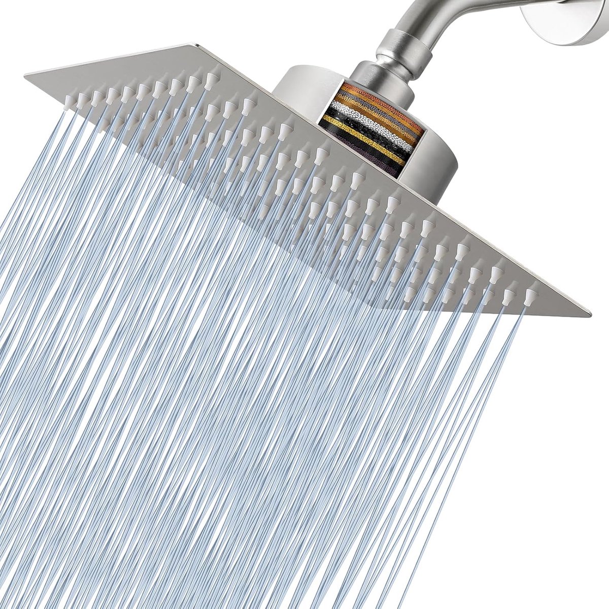 Voolan Rainfall Shower Head with Filter, Large High Flow Rain Shower Head Made of Stainless Steel, Waterfall Filter - ShopVlot
