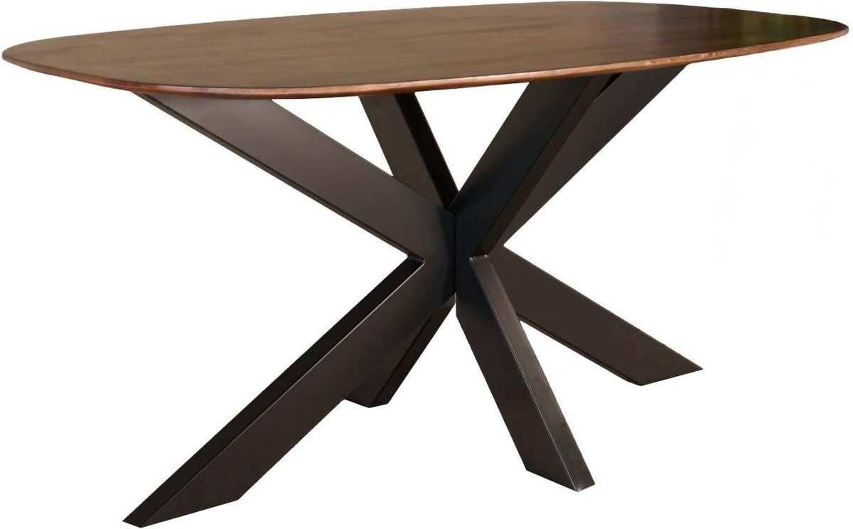 Eettafel deens ovaal mangohout 160cm Austin bruin ovale tafel duurzaam mango eetkamertafel