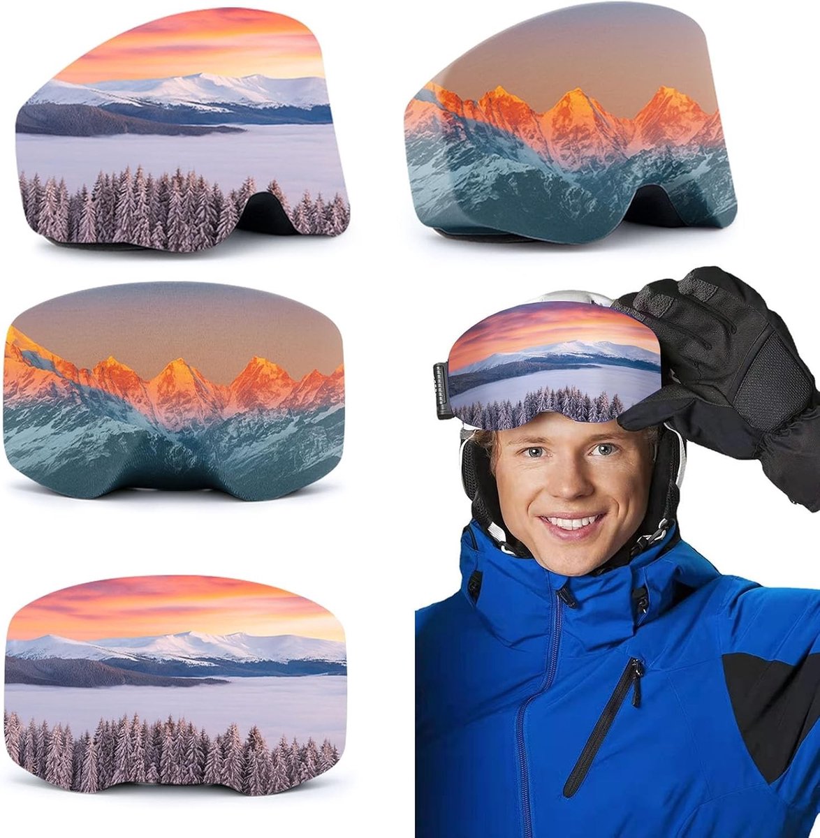 Beschermhoes voor Skibrillen - Zwart - Universele Maat - Microvezel - Voor Reizen en Après-ski