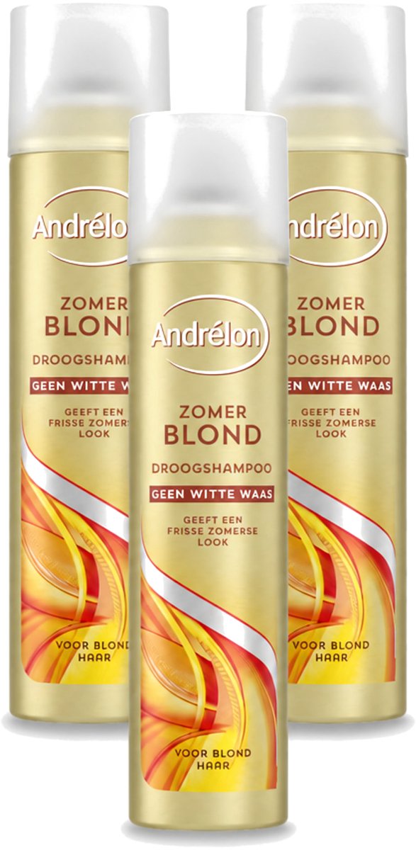 3 x Andrélon - Zomerblond - Droogshampoo - Voor Blond Haar - 245 ml - Bulkverpakking - 3 stuks